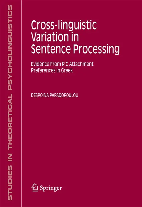 Cover of Cross-linguistic Variation in Sentence Processing
