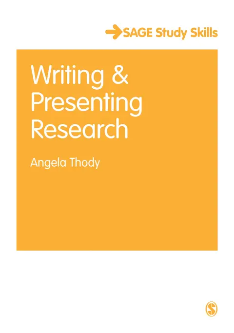 Cover of Writing and Presenting Research