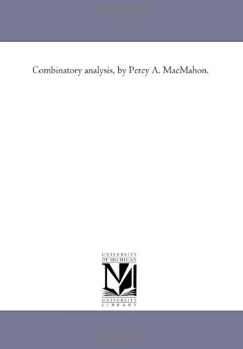 Cover of Combinatory analysis, by Percy A. MacMahon