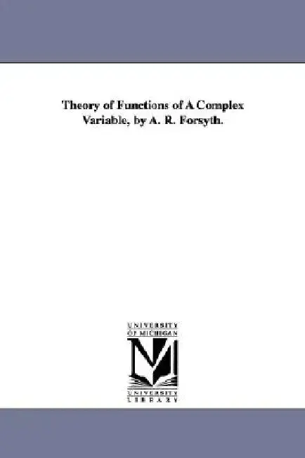 Cover of Theory of Functions of A Complex Variable, by A. R. Forsyth.
