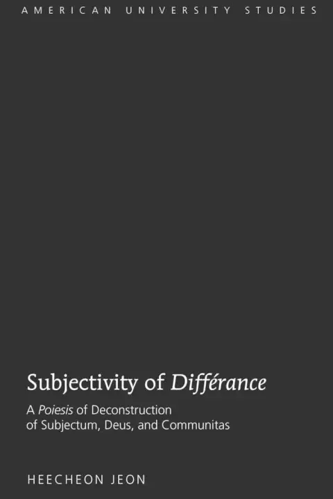 Cover of Subjectivity of Differance