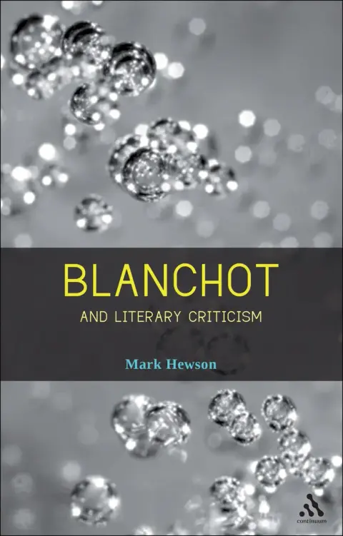 Cover of Blanchot and Literary Criticism