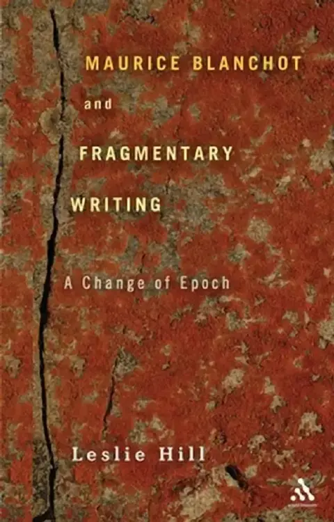 Cover of Maurice Blanchot and Fragmentary Writing