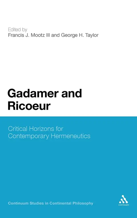 Cover of Gadamer and Ricoeur