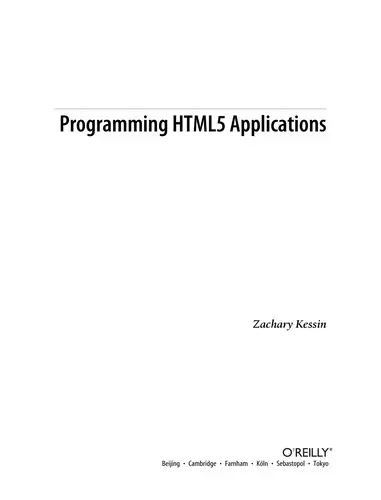 Cover of Programming HTML5 Applications