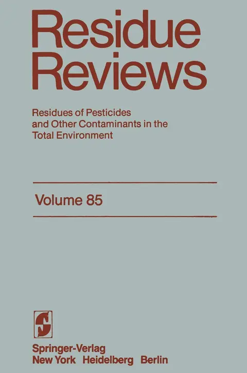 Cover of Residue Reviews