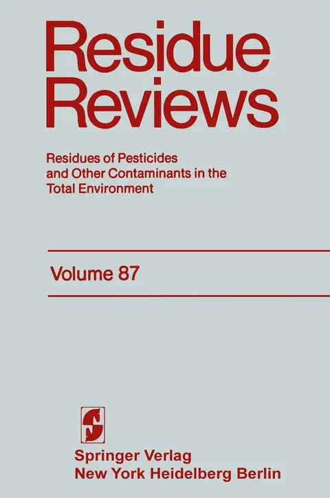 Cover of Residue Reviews