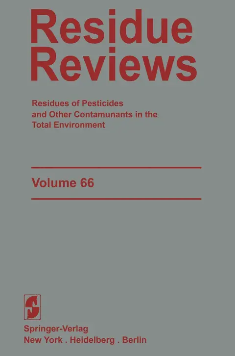 Cover of Residue Reviews