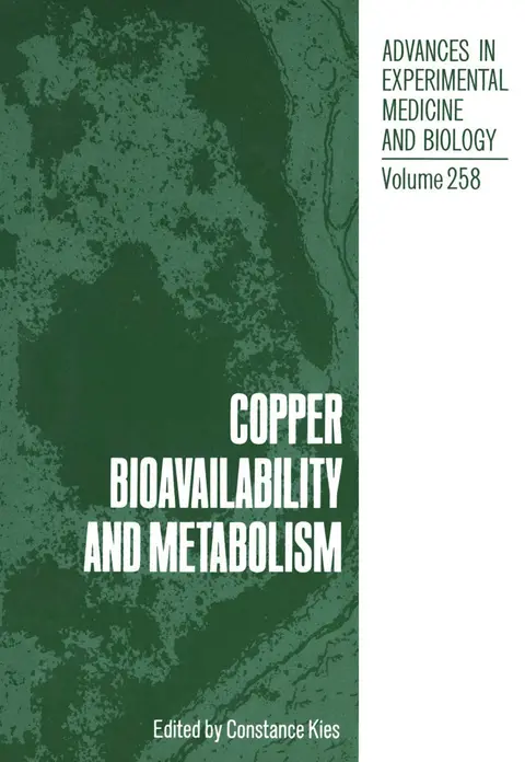 Cover of Copper Bioavailability and Metabolism