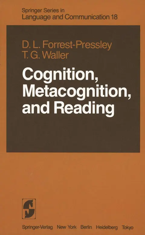 Cover of Cognition, Metacognition, and Reading