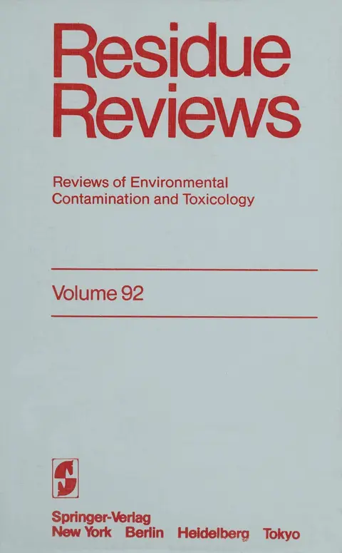 Cover of Residue Reviews