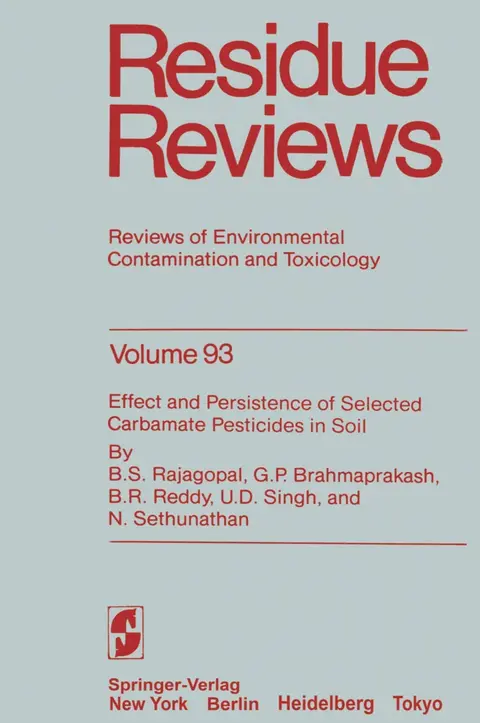 Cover of Residue Reviews