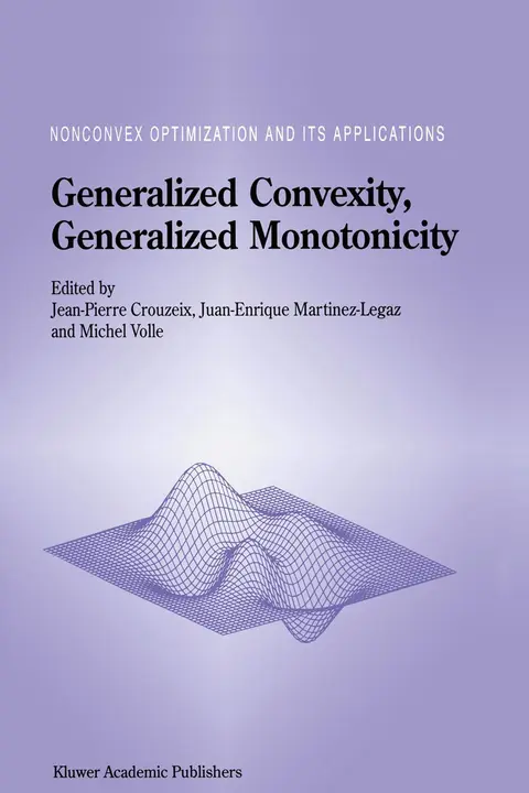 Cover of Generalized Convexity, Generalized Monotonicity