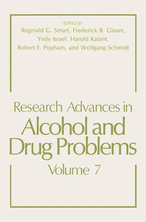 Cover of Research Advances in Alcohol and Drug Problems