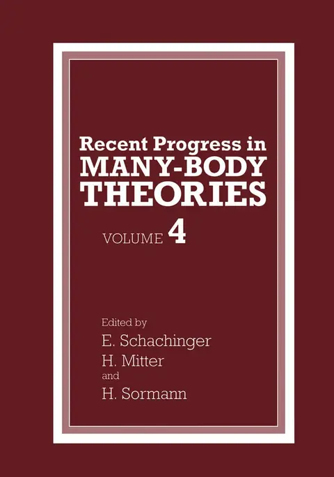 Cover of Recent Progress in Many-Body Theories