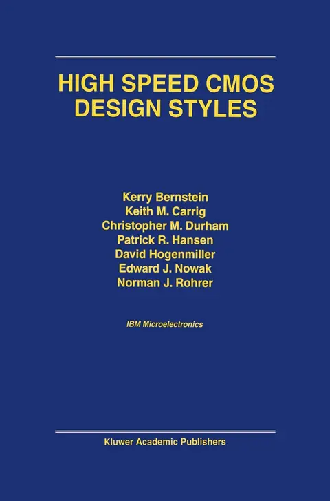 Cover of High Speed Cmos Design Styles