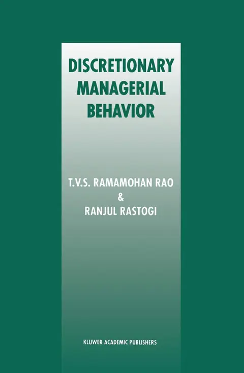 Cover of Discretionary Managerial Behavior