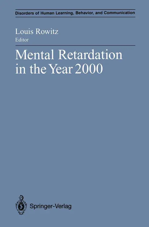 Cover of Mental Retardation in the Year 2000