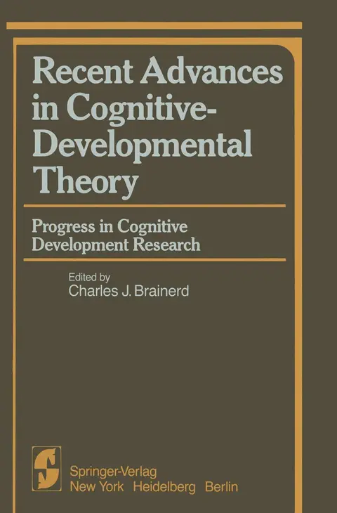 Cover of Recent Advances in Cognitive-Developmental Theory