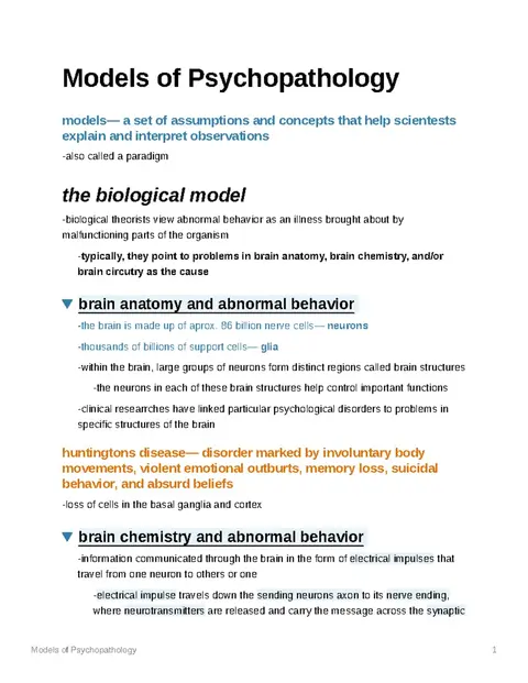 Cover of Models of Psychopathology