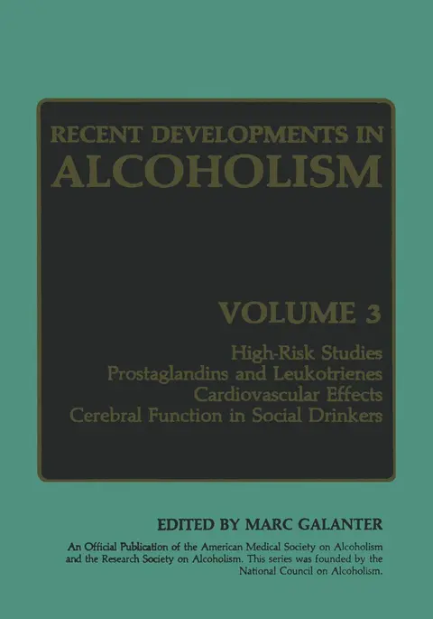Cover of Recent Developments in Alcoholism