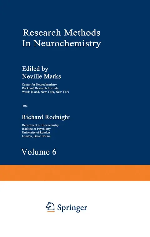 Cover of Research Methods in Neurochemistry