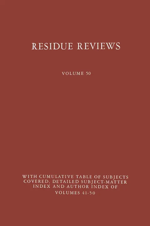 Cover of Residue Reviews
