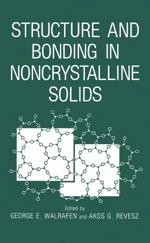 Cover of Structure and Bonding in Noncrystalline Solids