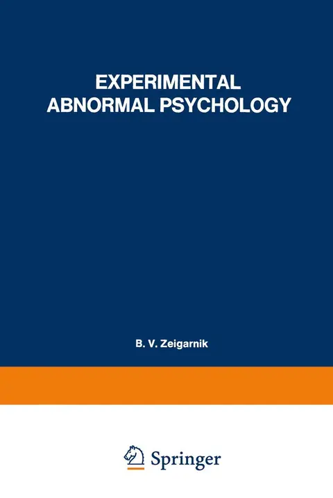 Cover of Experimental Abnormal Psychology
