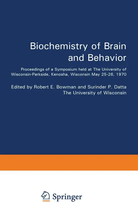Cover of Biochemistry of Brain and Behavior
