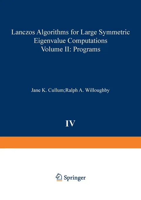 Cover of Lanczos Algorithms for Large Symmetric Eigenvalue Computations Vol. II Programs