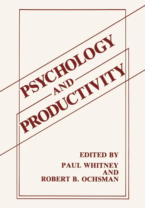 Cover of Psychology and Productivity