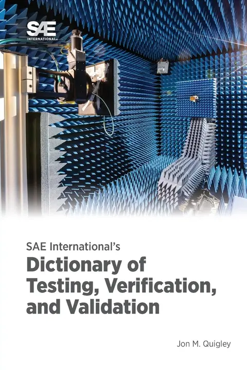 Cover of SAE International's Dictionary of Testing, Verification, and Validation