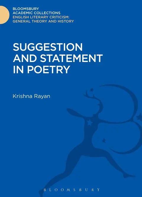 Cover of Suggestion and Statement in Poetry