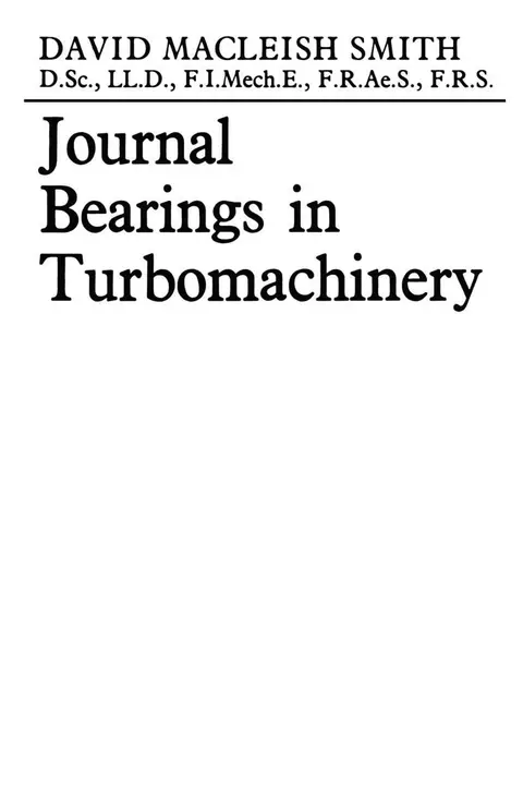Cover of Journal Bearings in Turbomachinery