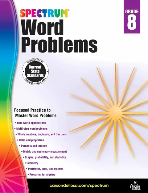 Cover of Spectrum word problems. Grade 8