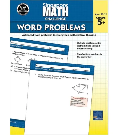 Cover of Singapore Math Challenge Word Problems Grade 3+