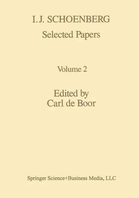 Cover of I. J. Schoenberg Selected Papers