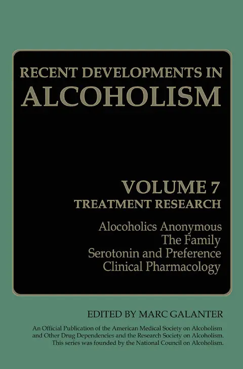 Cover of Recent Developments in Alcoholism