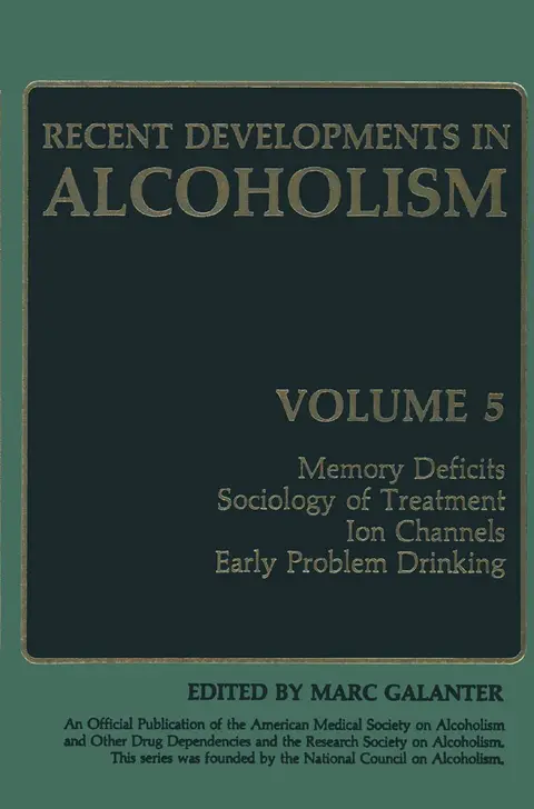 Cover of Recent Developments in Alcoholism