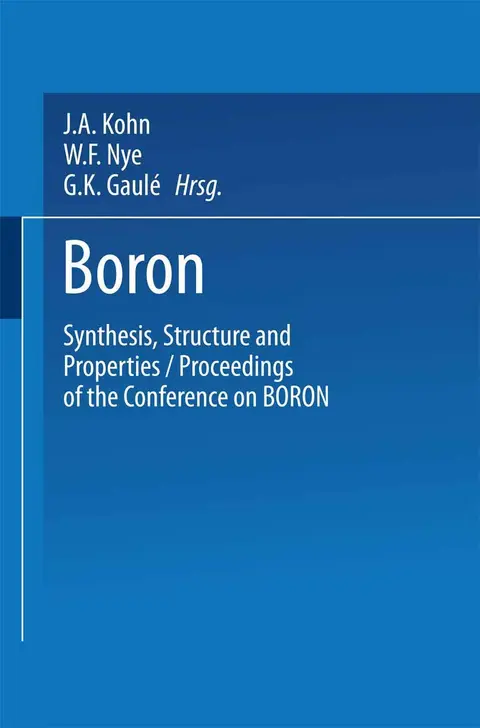 Cover of Boron Synthesis, Structure, and Properties