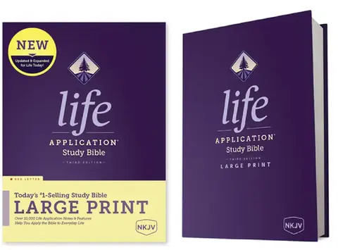 Cover of NKJV Life Application Study Bible, Third Edition, Large Print (Red Letter, Hardcover)