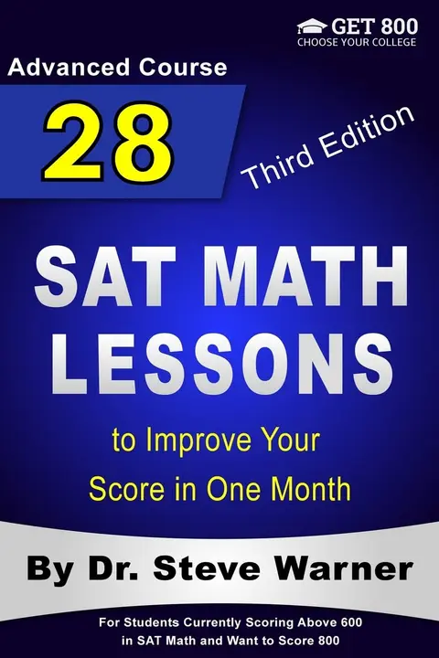 Cover of 28 Sat Math Lessons to Improve Your Score in One Month - Advanced Course