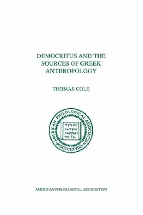 Cover of Democritus and the Sources of Greek Anthropology