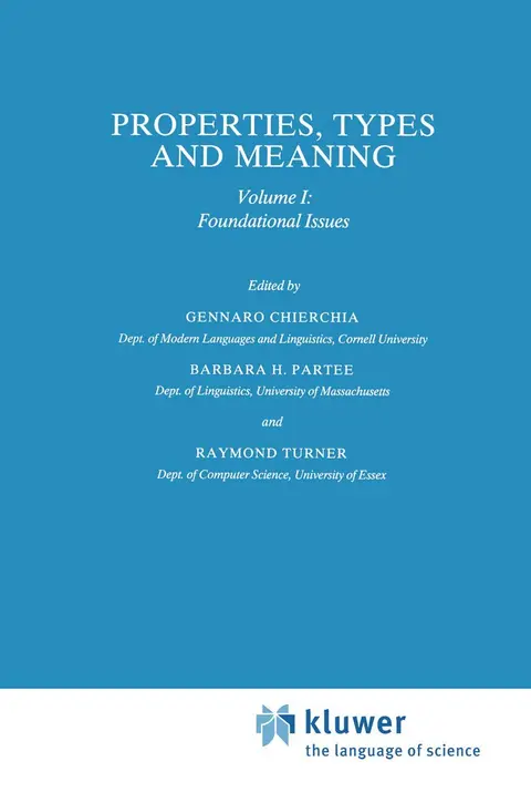 Cover of Properties, Types and Meaning