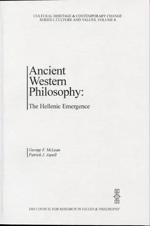 Cover of Ancient Western Philosophy