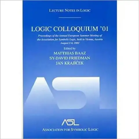 Cover of Logic Colloquium '01