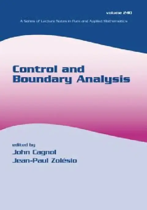 Cover of Control and Boundary Analysis
