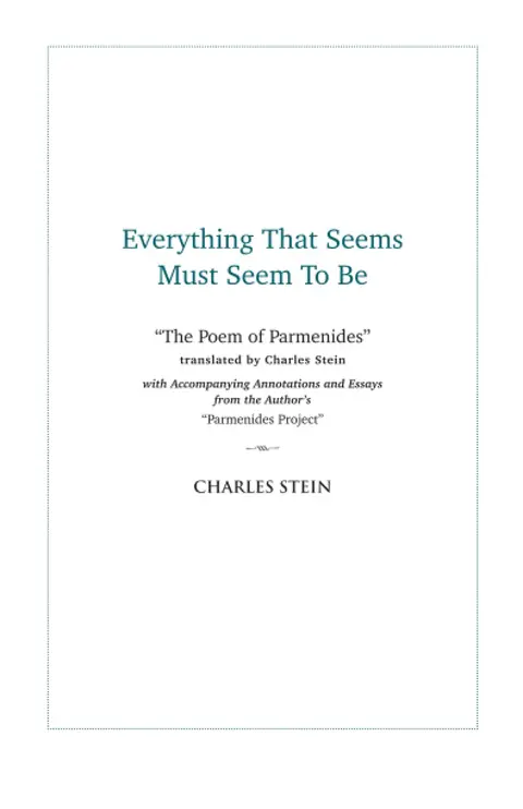 Cover of Everything That Seems Must Seem to Be
