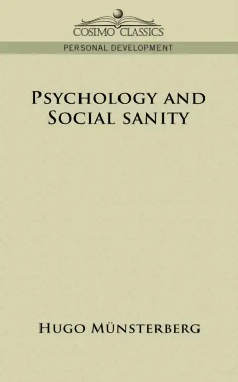 Cover of Psychology and Social Sanity